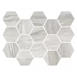 Мозаика Argenta Eos Pearl Hexagon серый 32,5x22,5