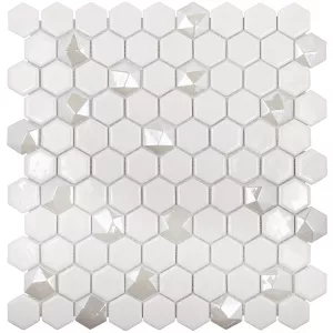 Стеклянная мозаика Vidrepur Hexagon Colors 100/ Diamond 350D 31,7х30,7 см