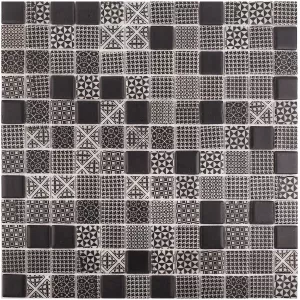 Стеклянная мозаика Vidrepur Born Black 31,7х31,7 см