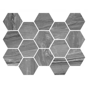 Мозаика Argenta Eos Argent Hexagon серый 32,5x22,5 см