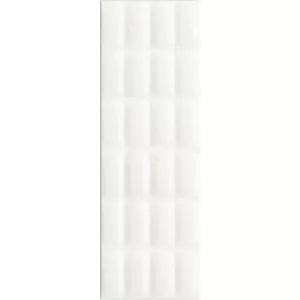 Плитка настенная Meissen Keramik White Magic Pillow Structure белый 25х75 см