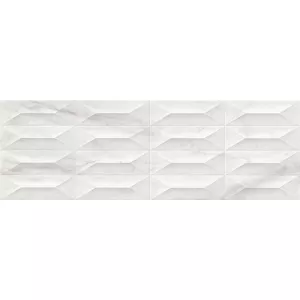 Плитка настенная Marazzi Marbleplay White Struttura Gem 3D Rett. белый 30х90 см