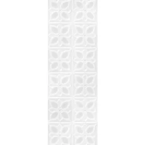 Плитка настенная Meissen Keramik Lissabon рельеф квадраты белый 25х75 см