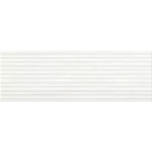 Плитка настенная Meissen Keramik Elegant Stripes White Structure белый 25х75 см